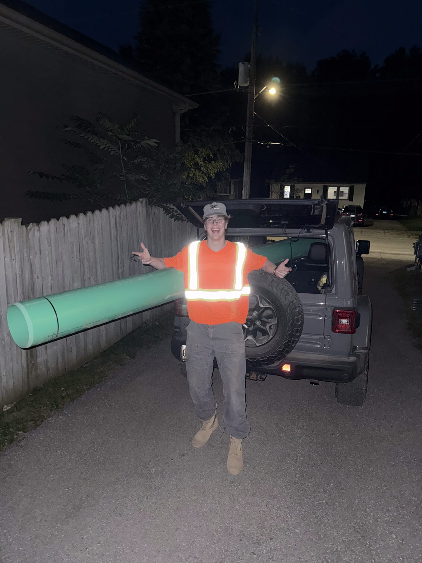 Rail coming out of the Jeep