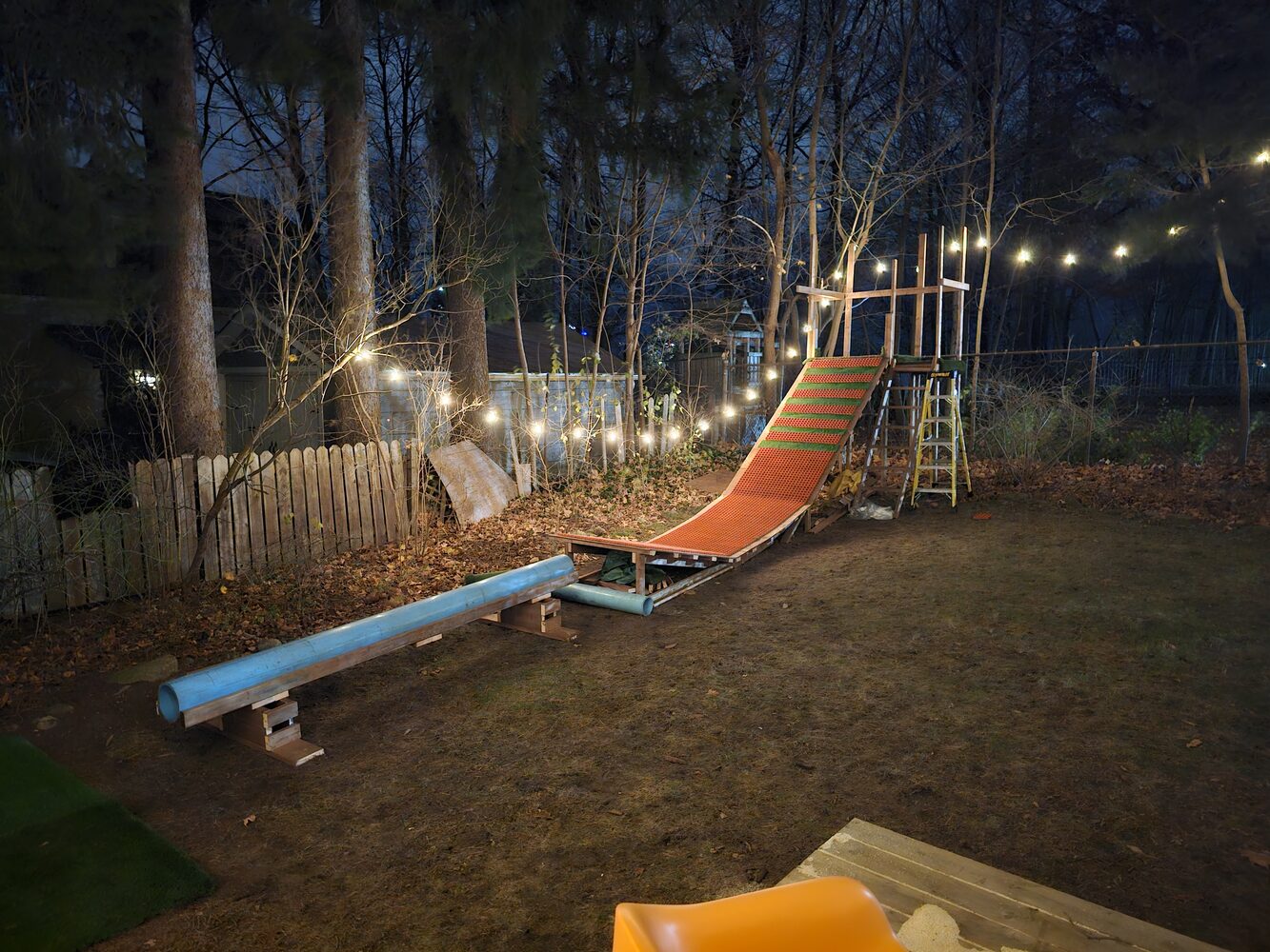 Finished setup at night