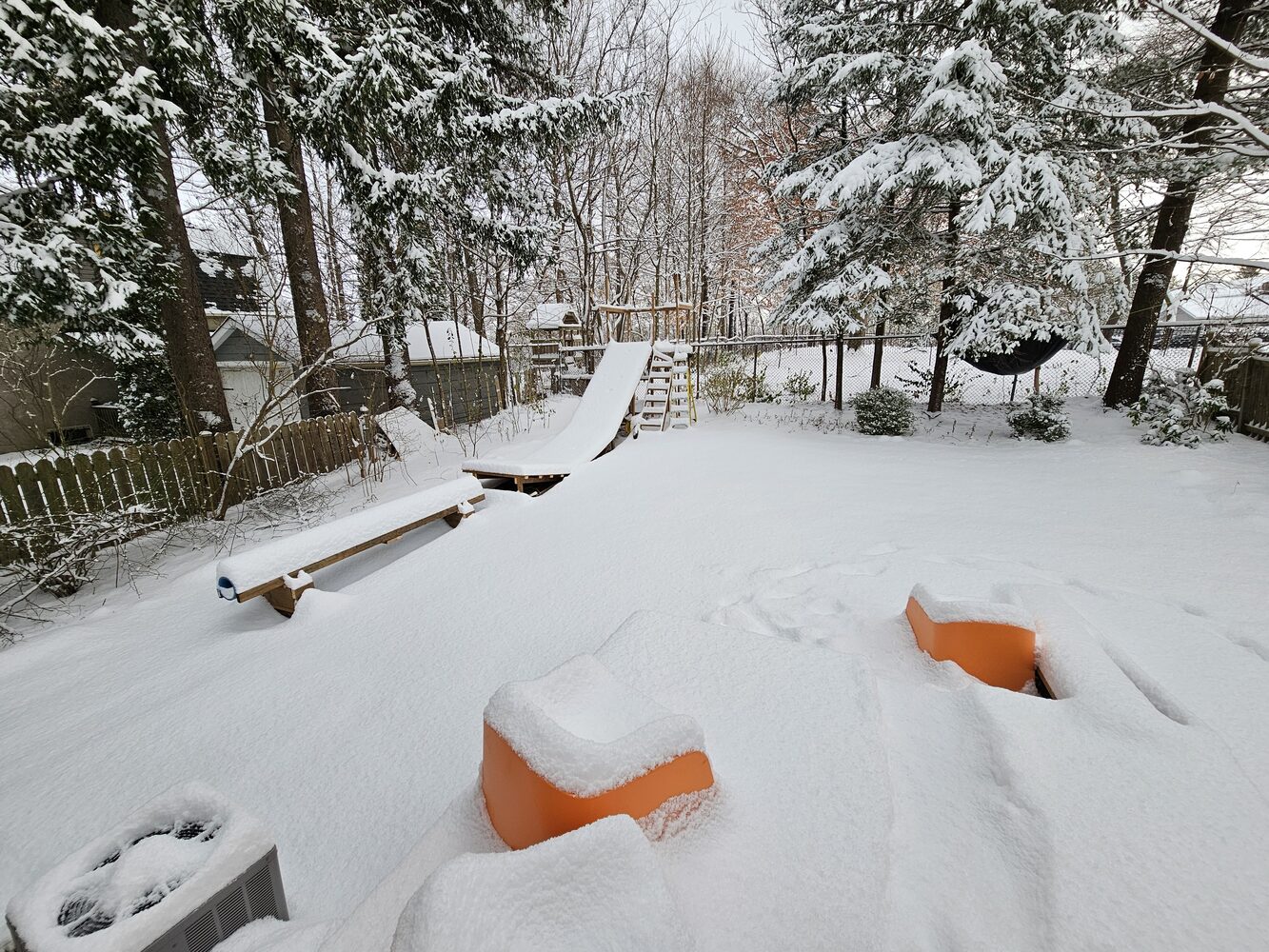 First snow on the setup